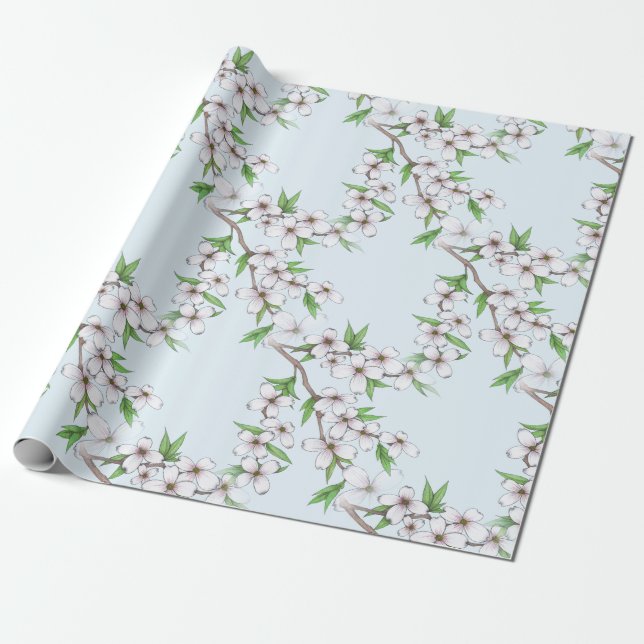 Dogwood Wrapping Paper (Unrolled)