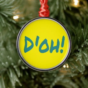 D'OH! Funny Classic 90's Metal Tree Decoration