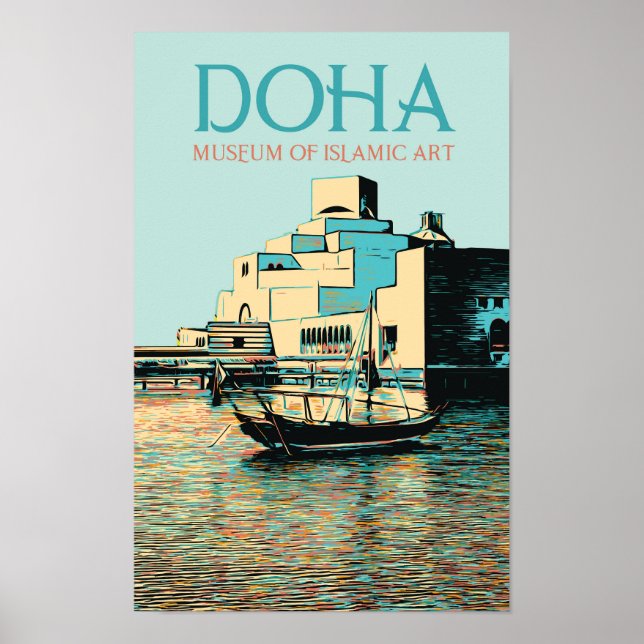 Doha Museum of Islamic Art illustration Qatar Poster (Front)