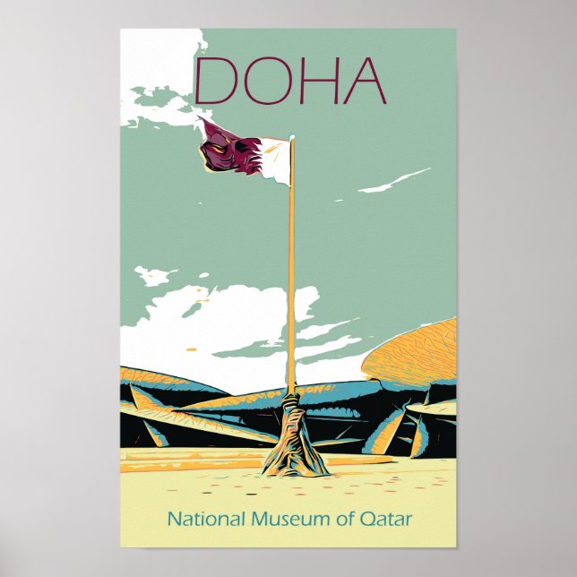 Doha National Museum illustration Qatar Poster (Front)
