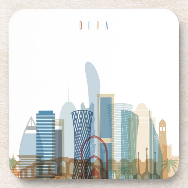 Doha, Qatar | City Skyline Coaster (Front)