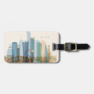 Doha, Qatar City Skyline Luggage Tag