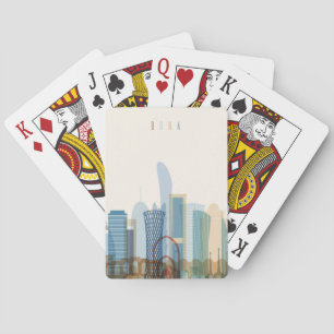 Doha, Qatar City Skyline Playing Cards