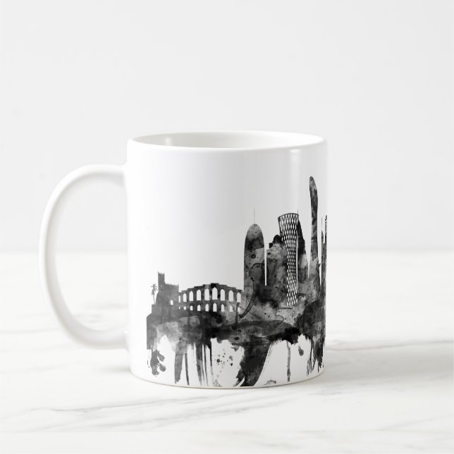 Doha Qatar Skyline BW Coffee Mug (Left)
