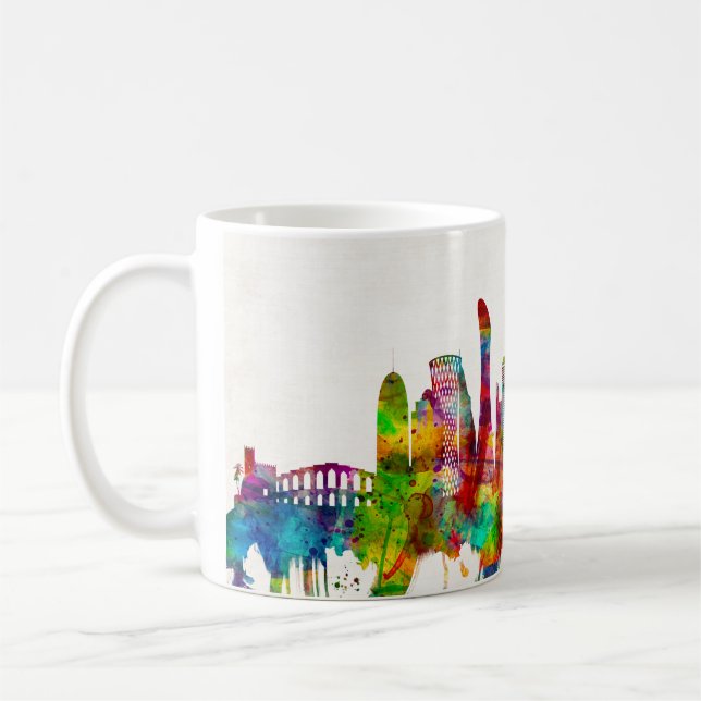 Doha Qatar Skyline Coffee Mug (Left)