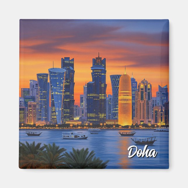 Doha Qatar Travel Magnet (Front)