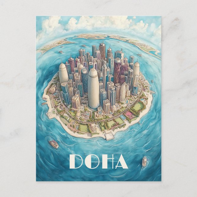 Doha Qatar Travel Postcard (Front)