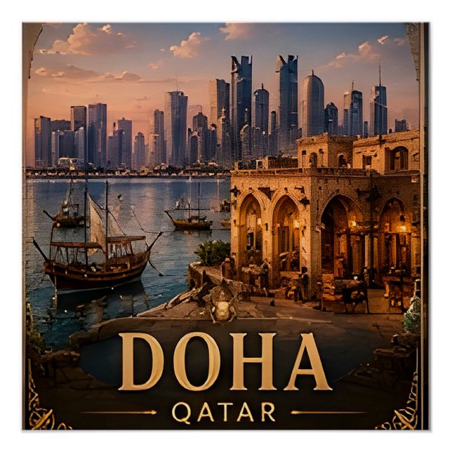 🧲 Doha Qatar Vacation Keepsake For Travelers 🧲 Poster (Front)