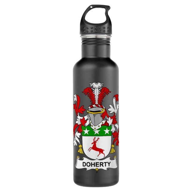 Doherty Coat of Arms  Family Crest  710 Ml Water Bottle (Front)