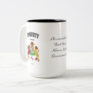 Doherty Family Crest, Translation & Meaning Two-Tone Coffee Mug