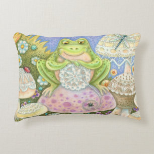 Doilies Make A Hoppy Home FROG ACCENT PILLOW