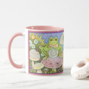 Doilies Make A Hoppy Home FROG MUG *Pink