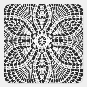 Doily Art Square Sticker