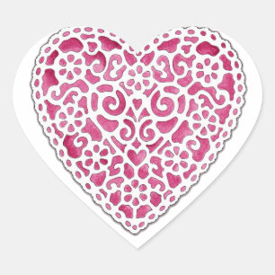 Doily Heart Heart Sticker