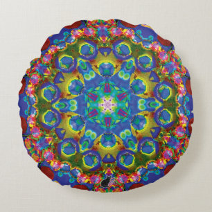 Doily Kaleidoscope  Round Cushion