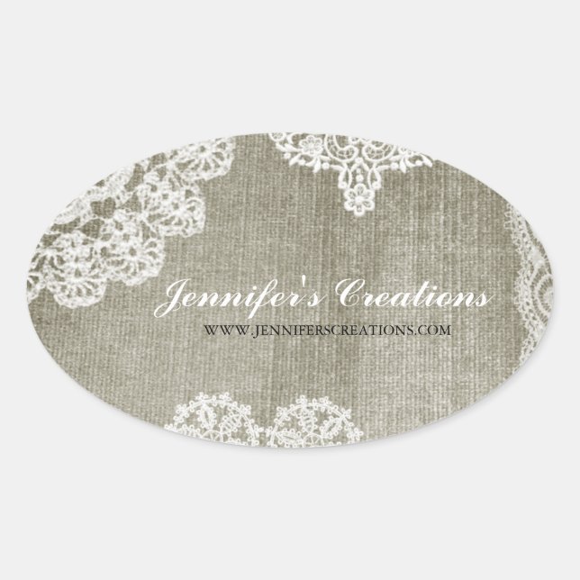 Doily Oval Sticker (Front)