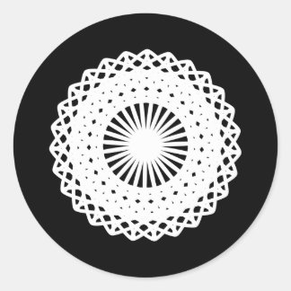 Doily. White lace circle image. Classic Round Sticker
