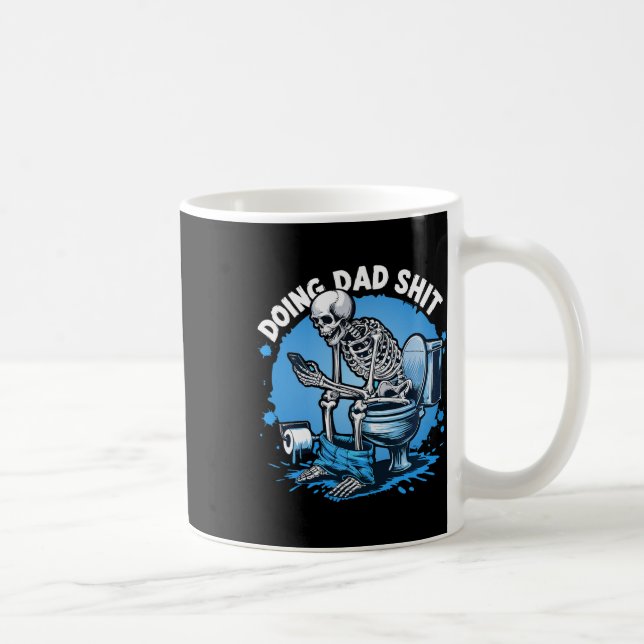 Doing Dad Dad Joke Skeleton Dad Funny Father's Day Coffee Mug (Right)