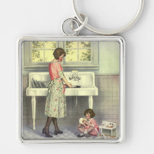 Doing Dishes Key Ring