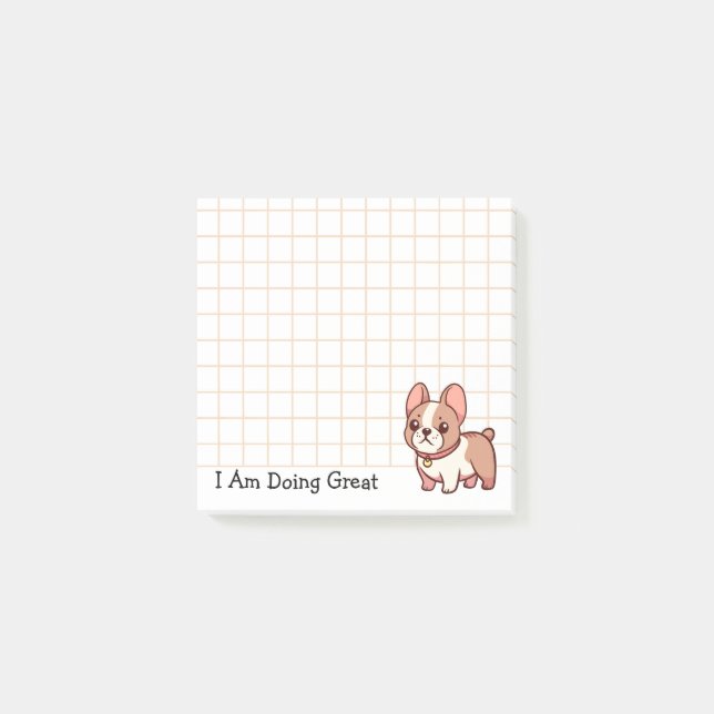 Doing Great French Bulldog Post-it Notes (Front)
