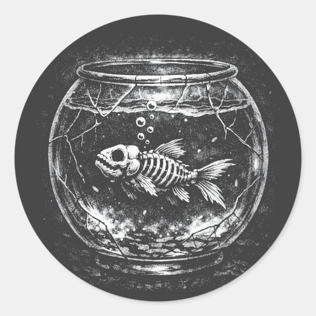 "Doing Great" - Goldfish by BurnsInHell Classic Round Sticker (Front)