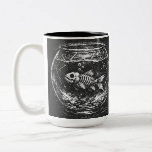 "Doing Great" - Goldfish by BurnsInHell Two-Tone Coffee Mug