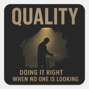 Doing It Right Productivity And Quality Mindset Square Sticker