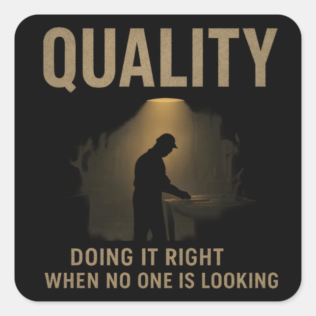 Doing It Right - Quality Engineer Motivation Square Sticker (Front)