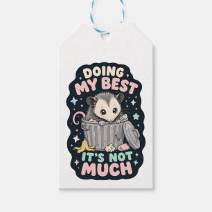 Doing my best opossum humour gift tags