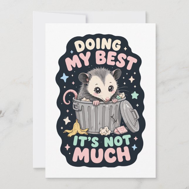 Doing my best opossum humour invitation (Front)