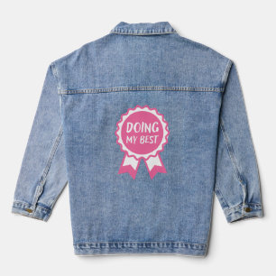 Doing My Best Pink Ribbon Denim Jacket