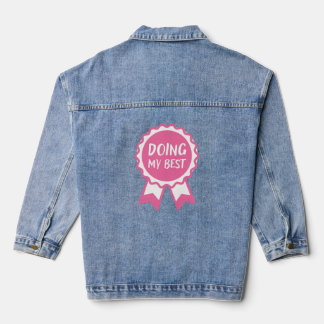 Doing My Best Pink Ribbon Denim Jacket