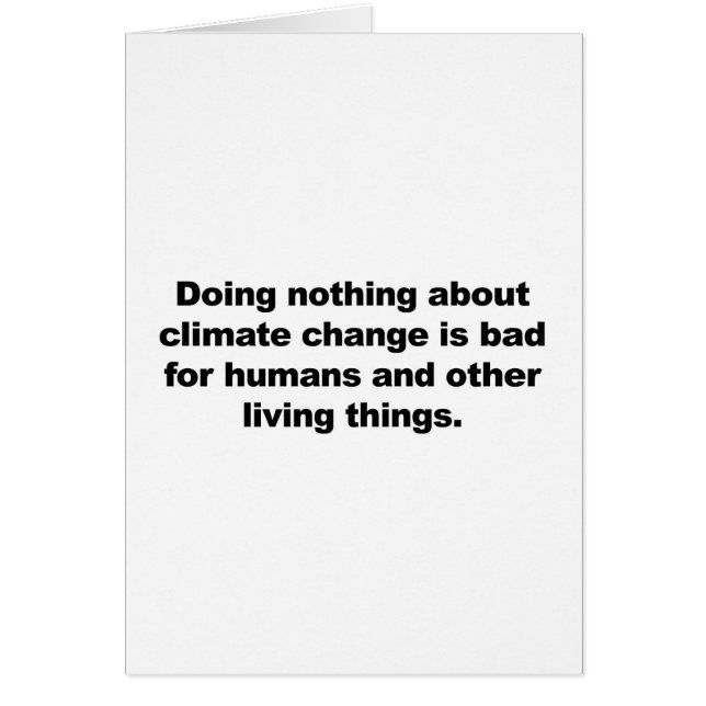 Doing nothing about climate change (Front)