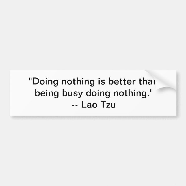 Doing nothing... bumper sticker (Front)