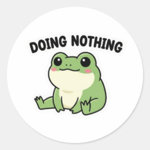 Doing Nothing Frog Sticker Cute Relaxed Frog Meme 