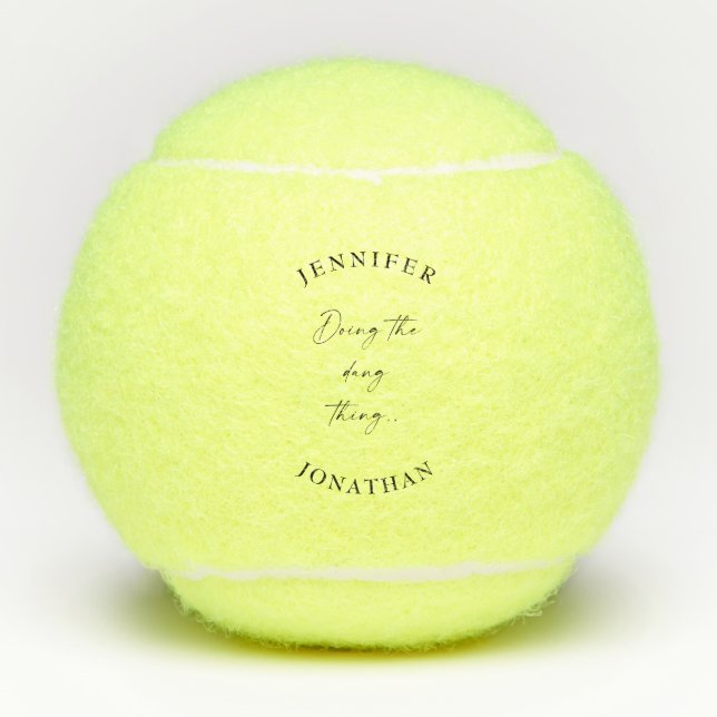 Doing the Dang Thing Personalised Wedding Tennis Balls (Front)