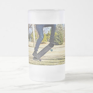 Doing The Ollie Painterly Frosted Glass Beer Mug