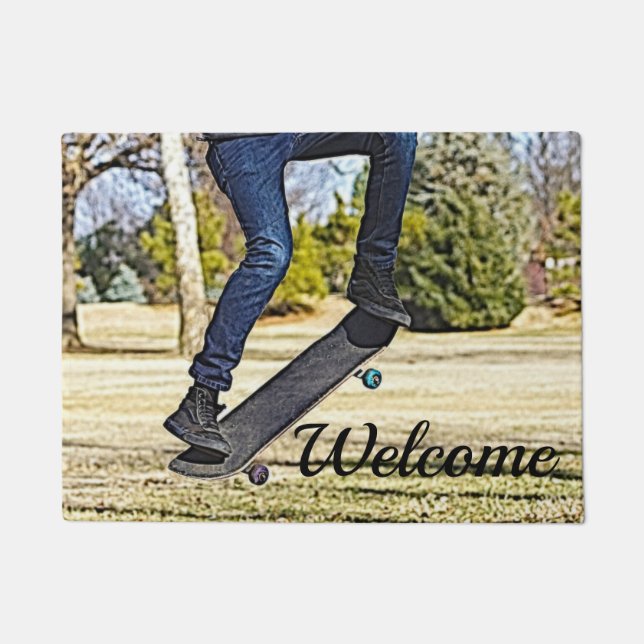 Doing The Ollie Painterly Welcome Doormat (Front)