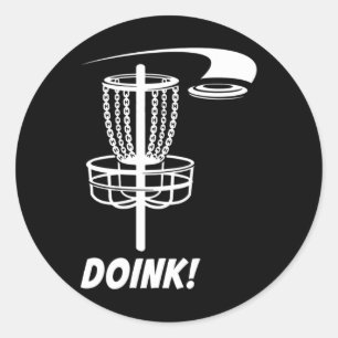 Doink! Disc Golf Funny Frisbee Park Outdoors Games Classic Round Sticker