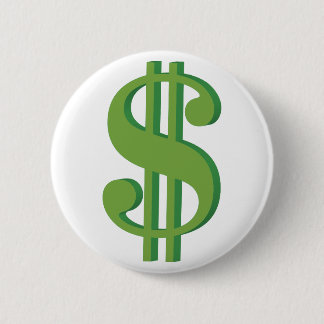 Dolar, sign, 3D 6 Cm Round Badge