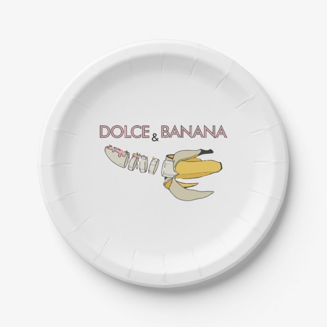 Dolce & Banana  Paper Plate (Front)