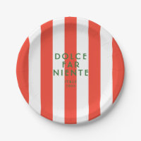 Dolce Far Niente Italy Red Cabana Stripes Party