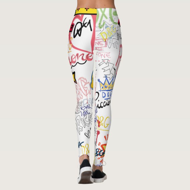 Dolce Gabbana New Season Modern Typography Design Leggings (Back)