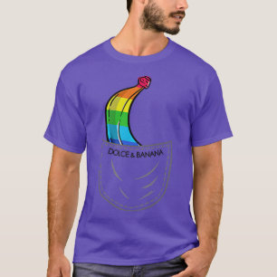 Dolce Pocket LGBTQ Banana Funny Pride Graphic Cute T-Shirt