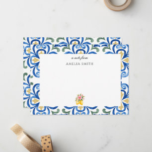 dolce vita blue italian dinner note card