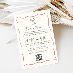 Dolce Vita Bridal Shower Registry & Recipe Enclosure Card