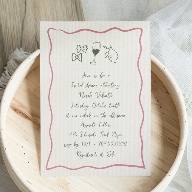 Dolce Vita Handwritten Bridal Shower Invitation (Creator Uploaded)