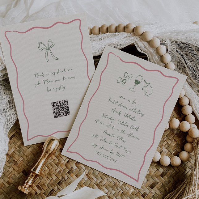 Dolce Vita Handwritten Bridal Shower Invitation (Creator Uploaded)