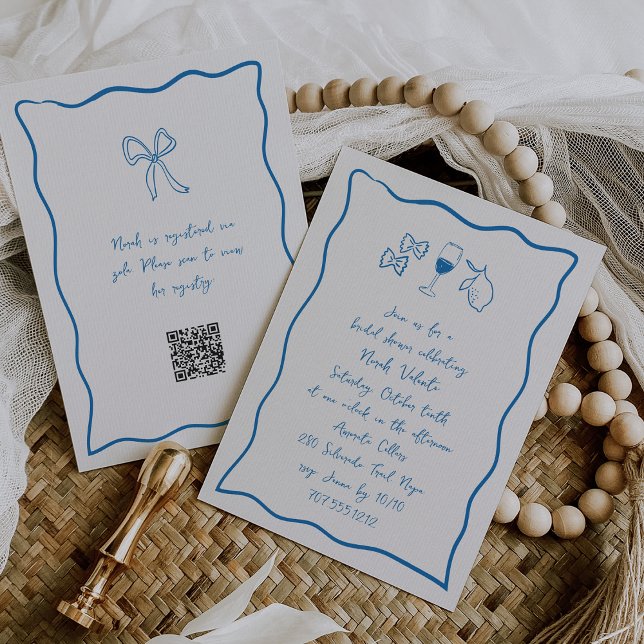 Dolce Vita Handwritten Bridal Shower Invitation (Creator Uploaded)