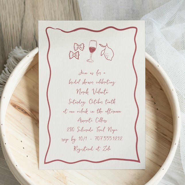 Dolce Vita Handwritten Bridal Shower Invitation (Creator Uploaded)